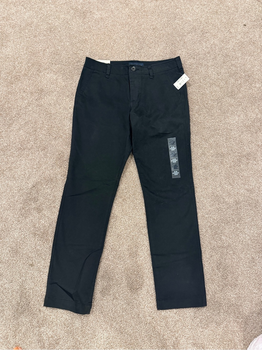 Aeropostale Men's Black Chino Pants - Slim Straight Fit Size 30/30